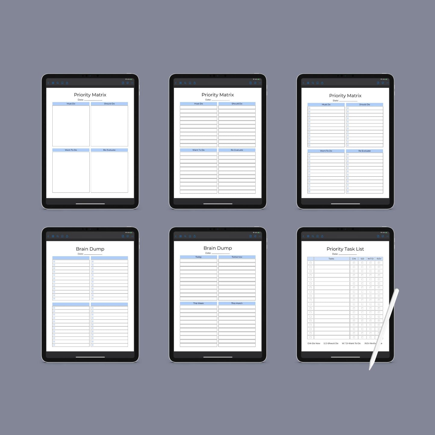 Brain Dump Journal | Printable Productivity Planner | Digital PDF