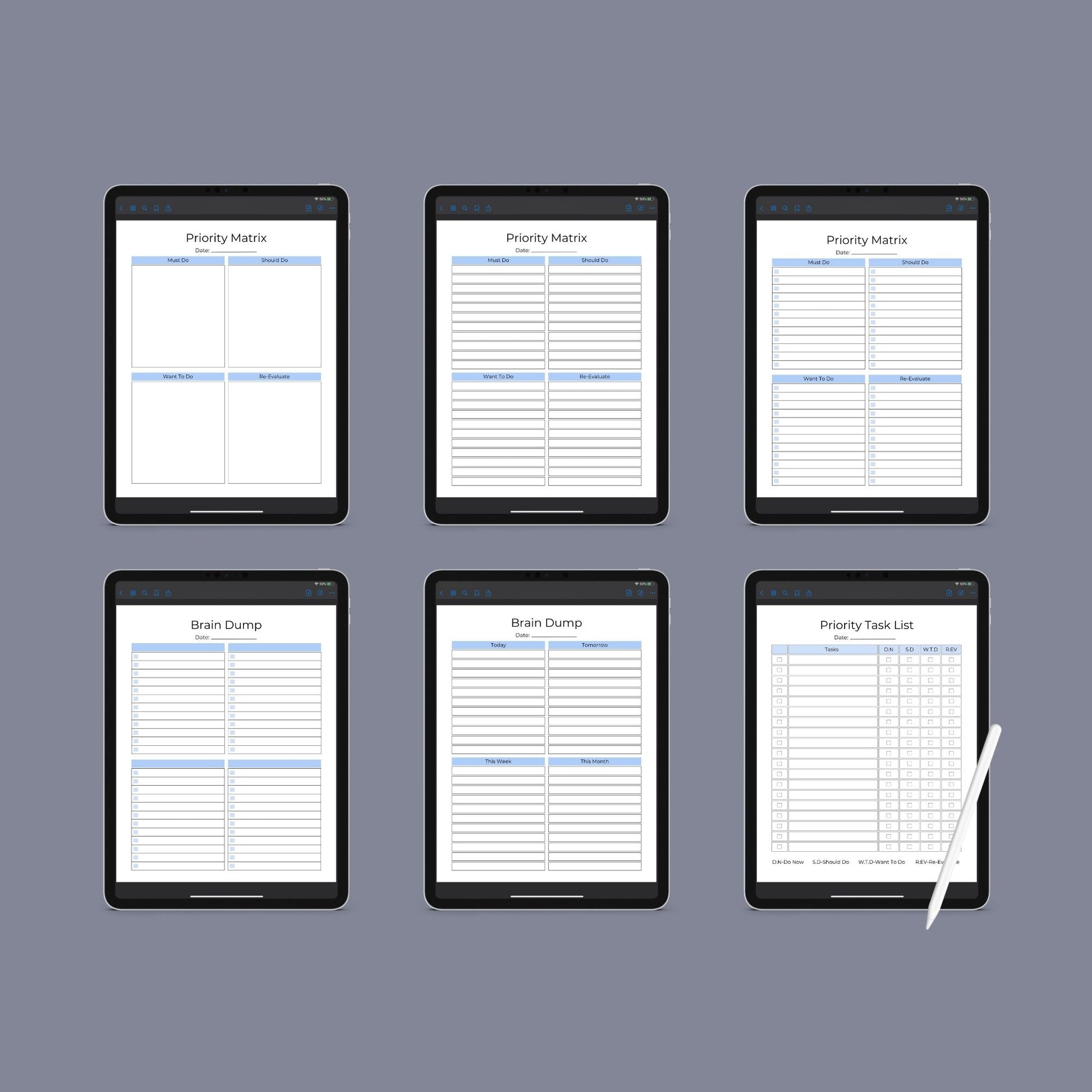 Brain Dump Journal | Printable Productivity Planner | Digital PDF