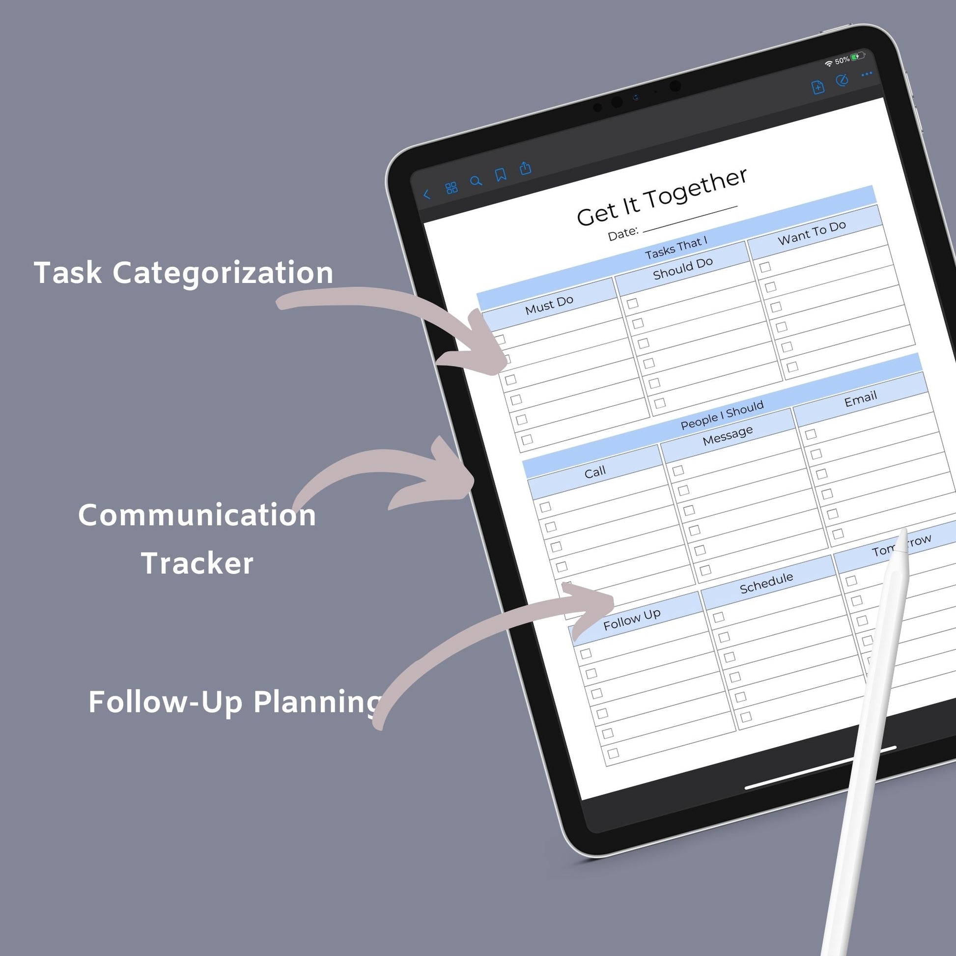Brain Dump Journal | Printable Productivity Planner | Digital PDF
