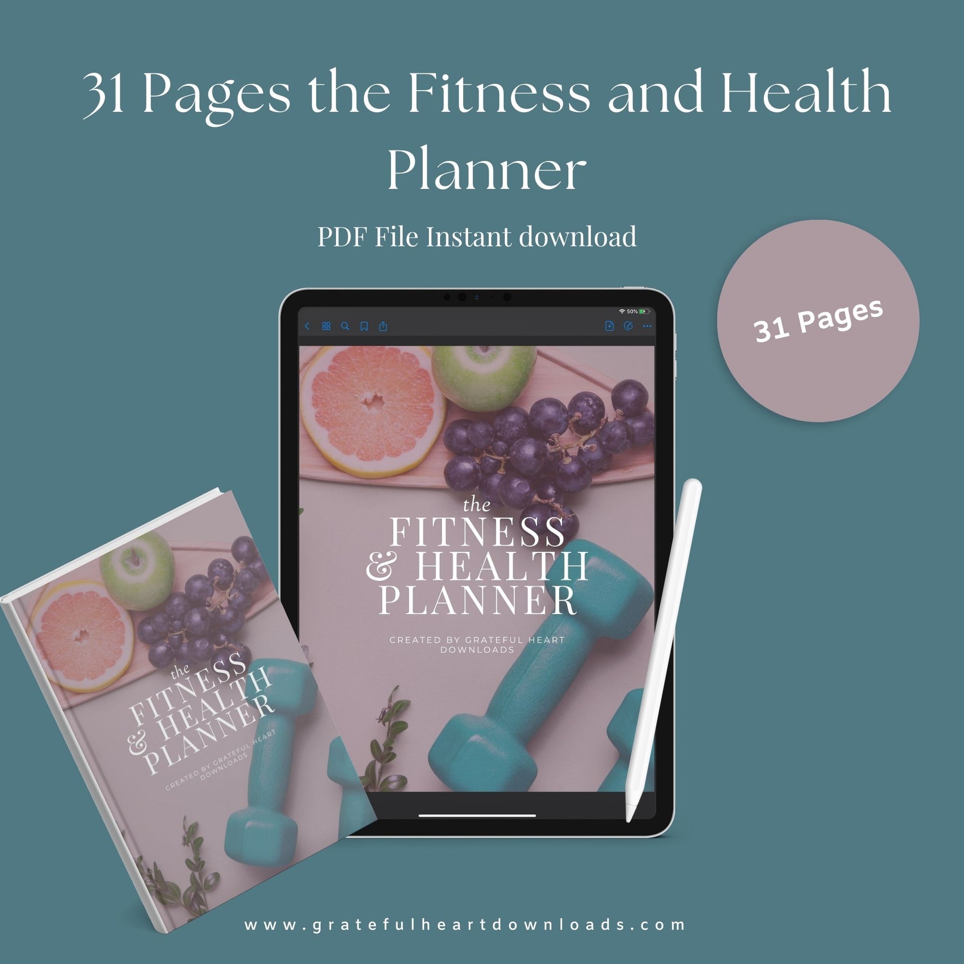 Fitness & Health Planner | Workout, Meal & Habit Tracker | PDF