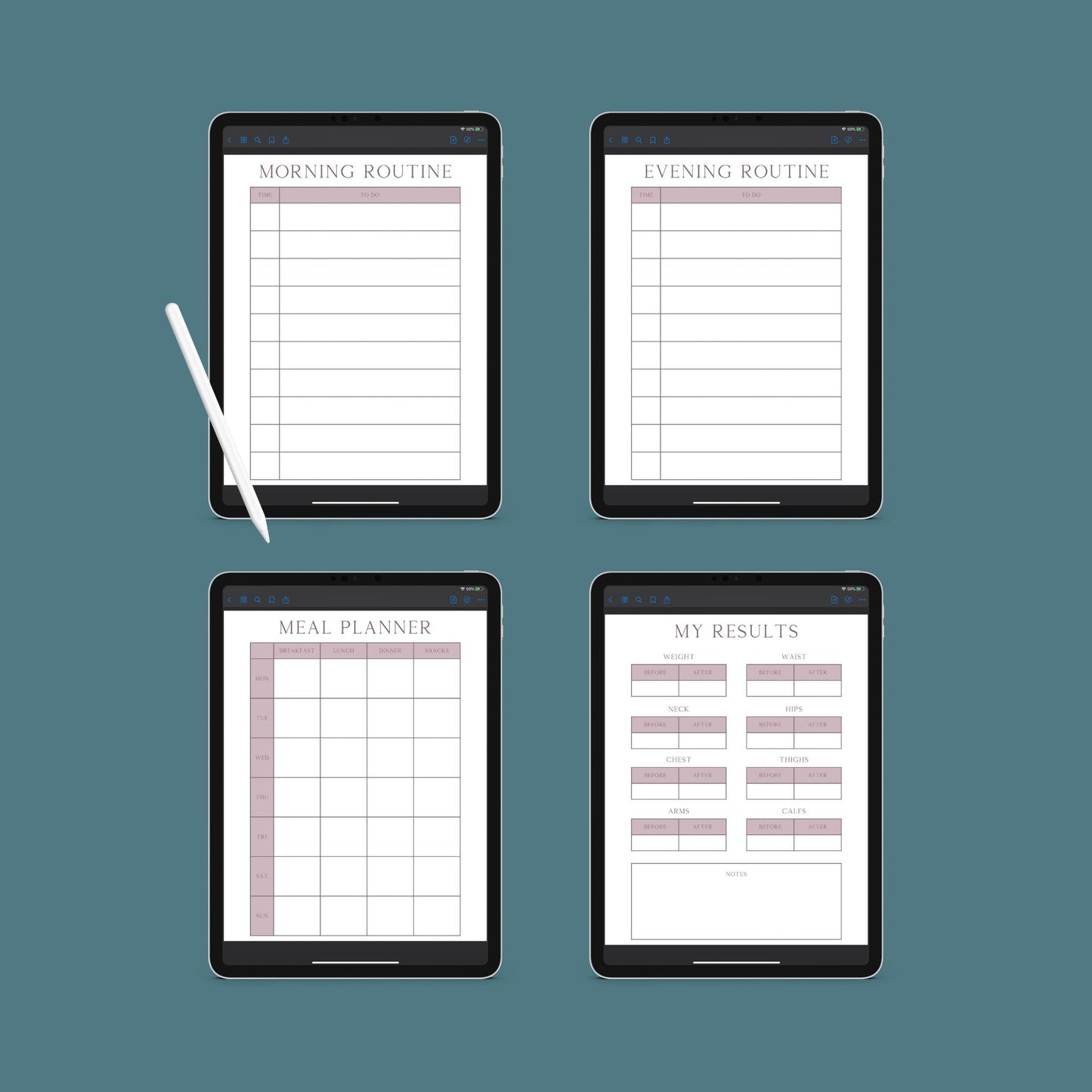 Fitness & Health Planner | Workout, Meal & Habit Tracker | PDF