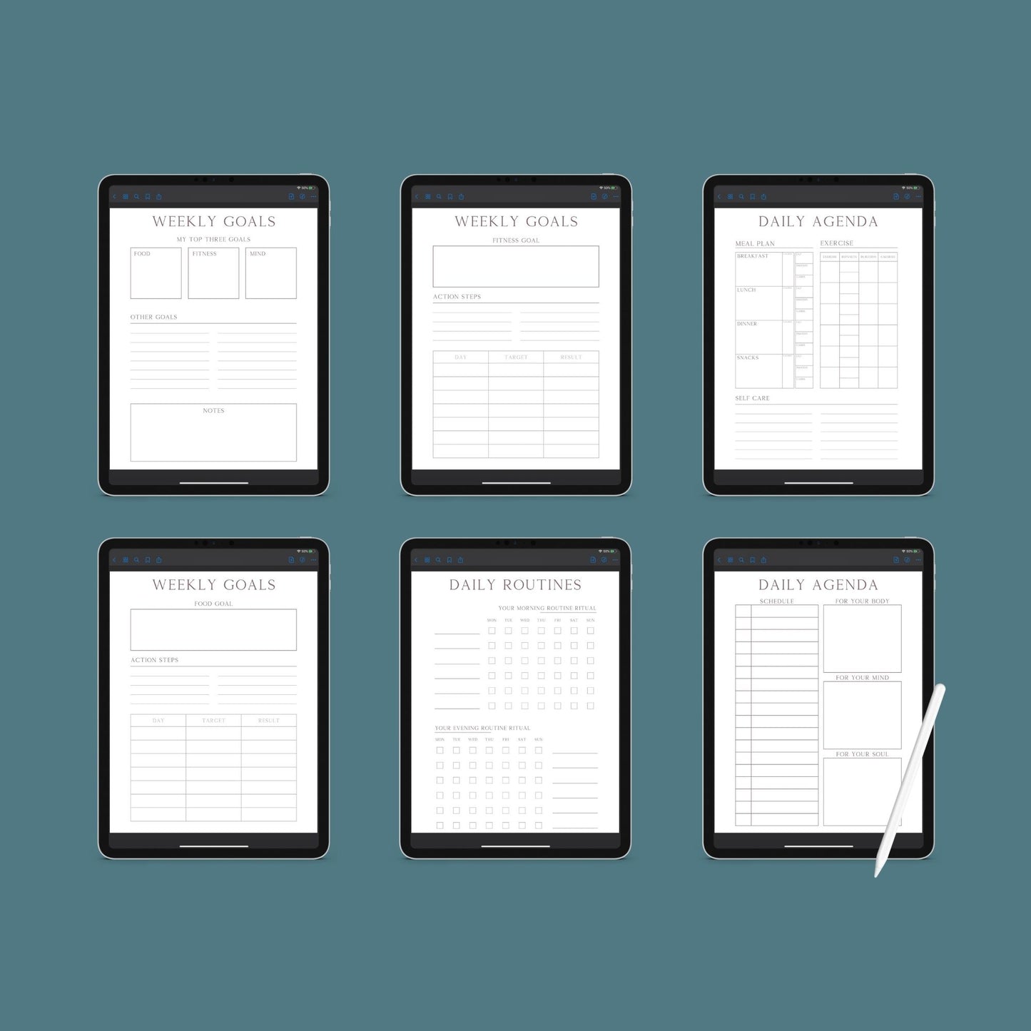 Fitness & Health Planner | Workout, Meal & Habit Tracker | PDF