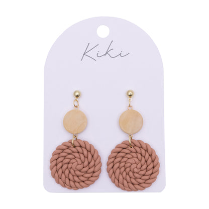 Kiki Round Weave Earrings – Embrace Natural Elegance - The Grateful Collective