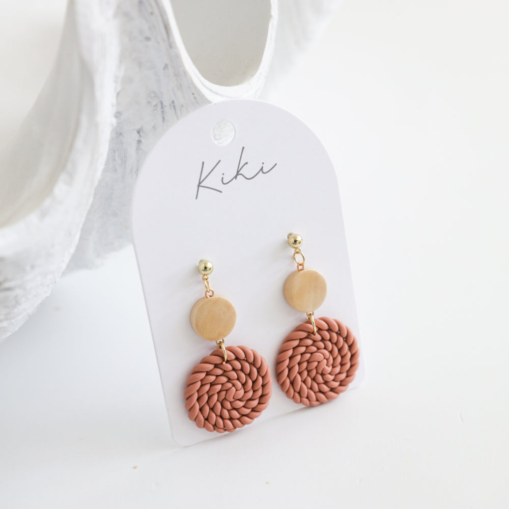 Kiki Round Weave Earrings – Embrace Natural Elegance - The Grateful Collective