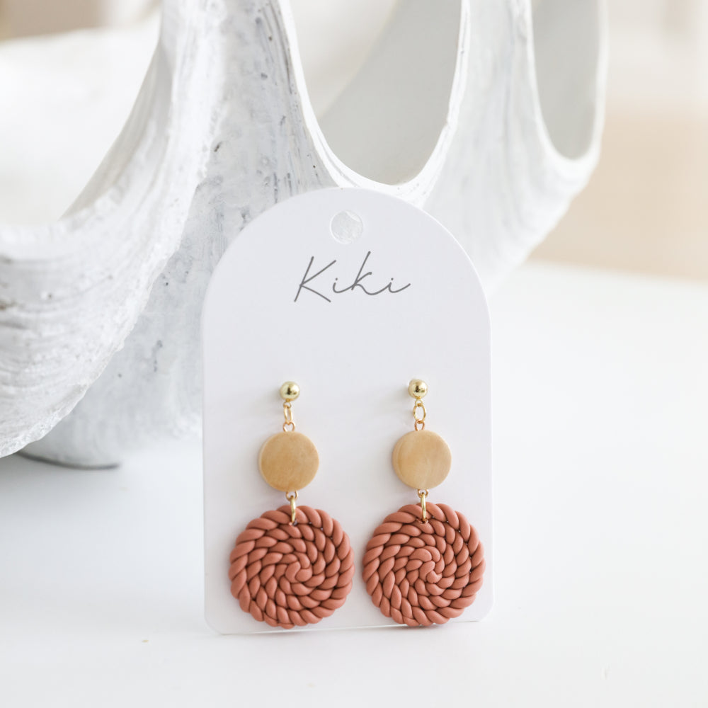 Kiki Round Weave Earrings – Embrace Natural Elegance - The Grateful Collective