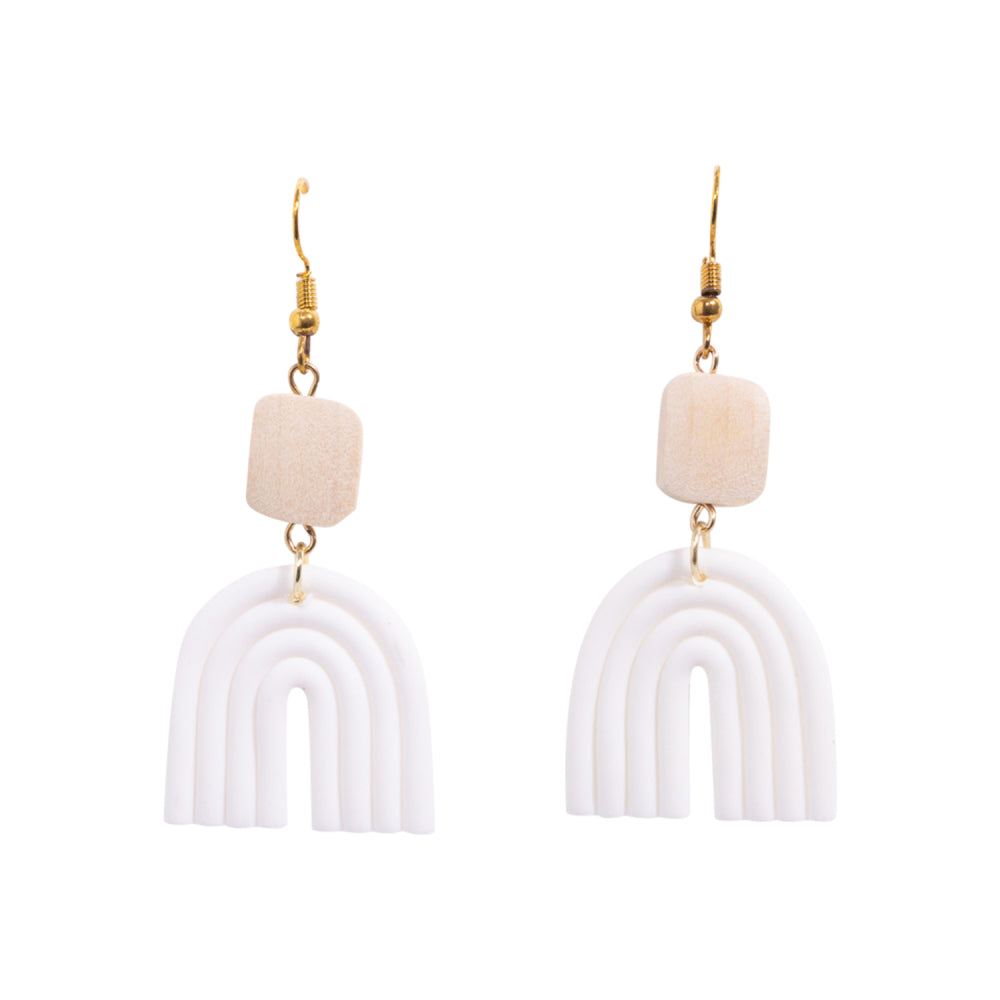 Kiki White Rainbow Earrings – Playful Elegance for Any Occasion - The Grateful Collective