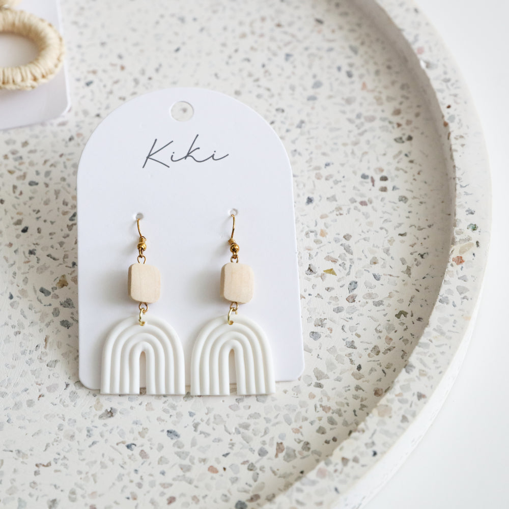 Kiki White Rainbow Earrings – Playful Elegance for Any Occasion - The Grateful Collective