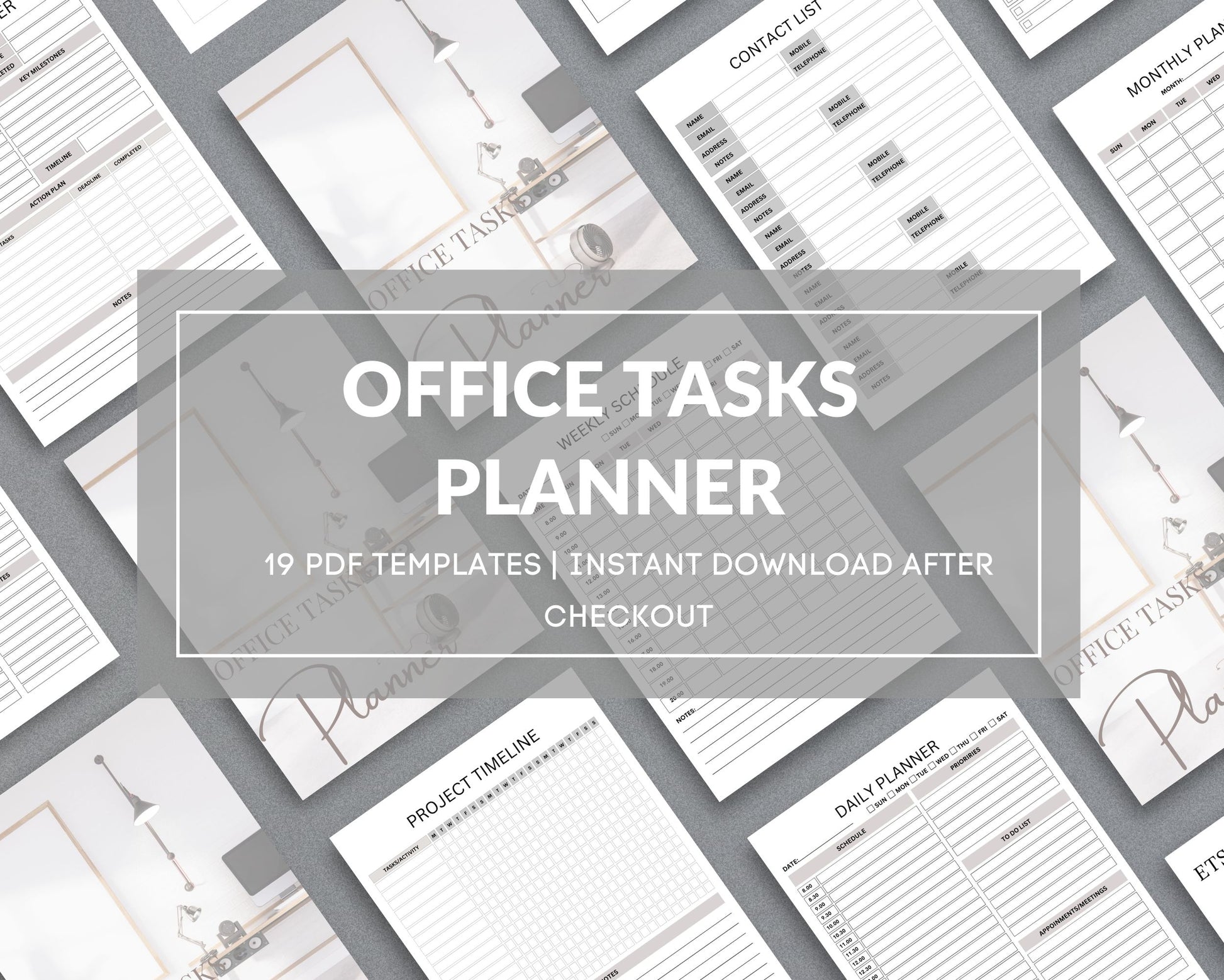 Office Tasks Planner – Organize Your Workday, Meetings & Projects | Printable PDF