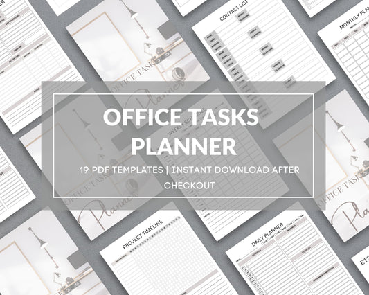 Office Tasks Planner – Organize Your Workday, Meetings & Projects | Printable PDF