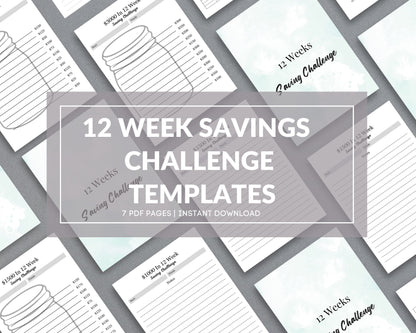 12-Week Savings Challenge – Achieve Your Financial Goals & Save Money Fast | Printable PDF

