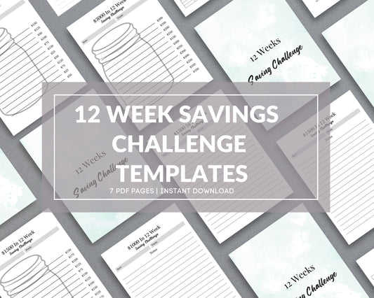 12-Week Savings Challenge – Achieve Your Financial Goals & Save Money Fast | Printable PDF

