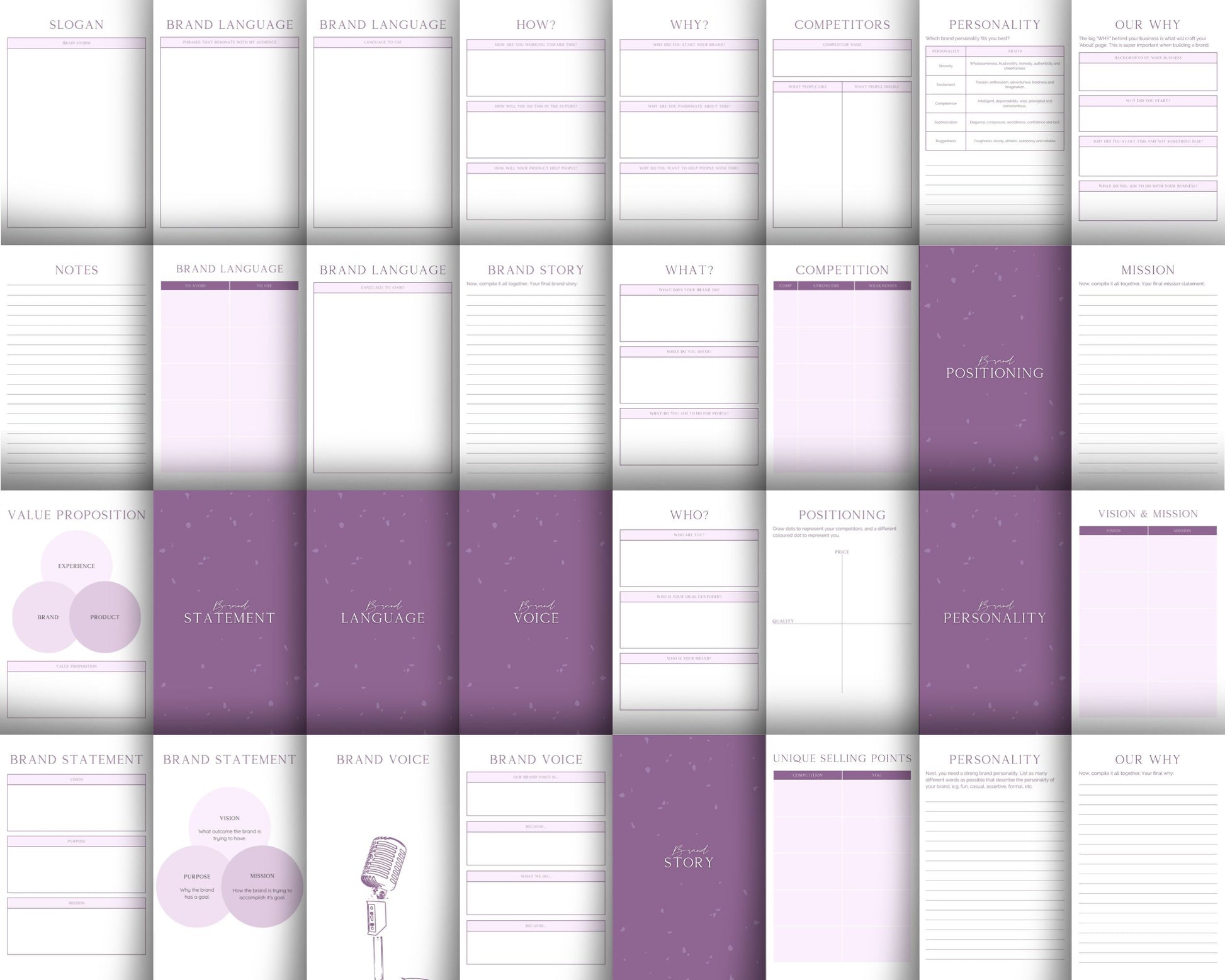 Branding Planner | Business Brand Strategy Workbook | Digital PDF