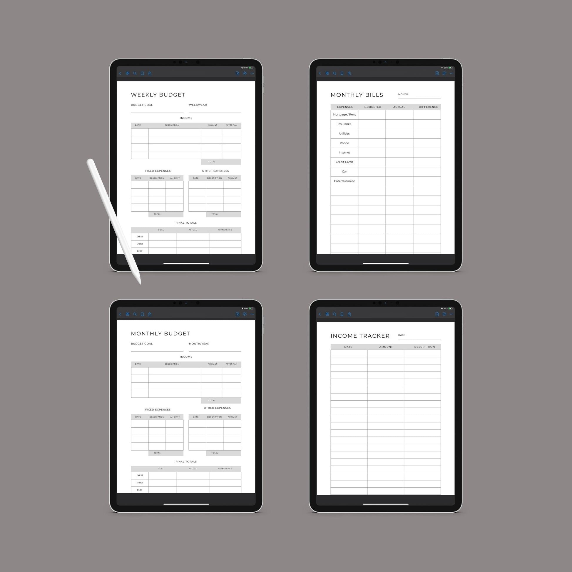 Budget Planner | Printable Finance Tracker | Digital PDF Download