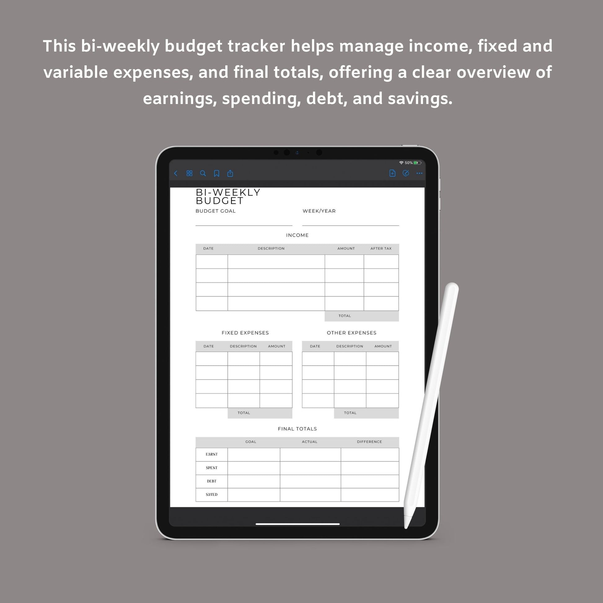 Budget Planner | Printable Finance Tracker | Digital PDF Download