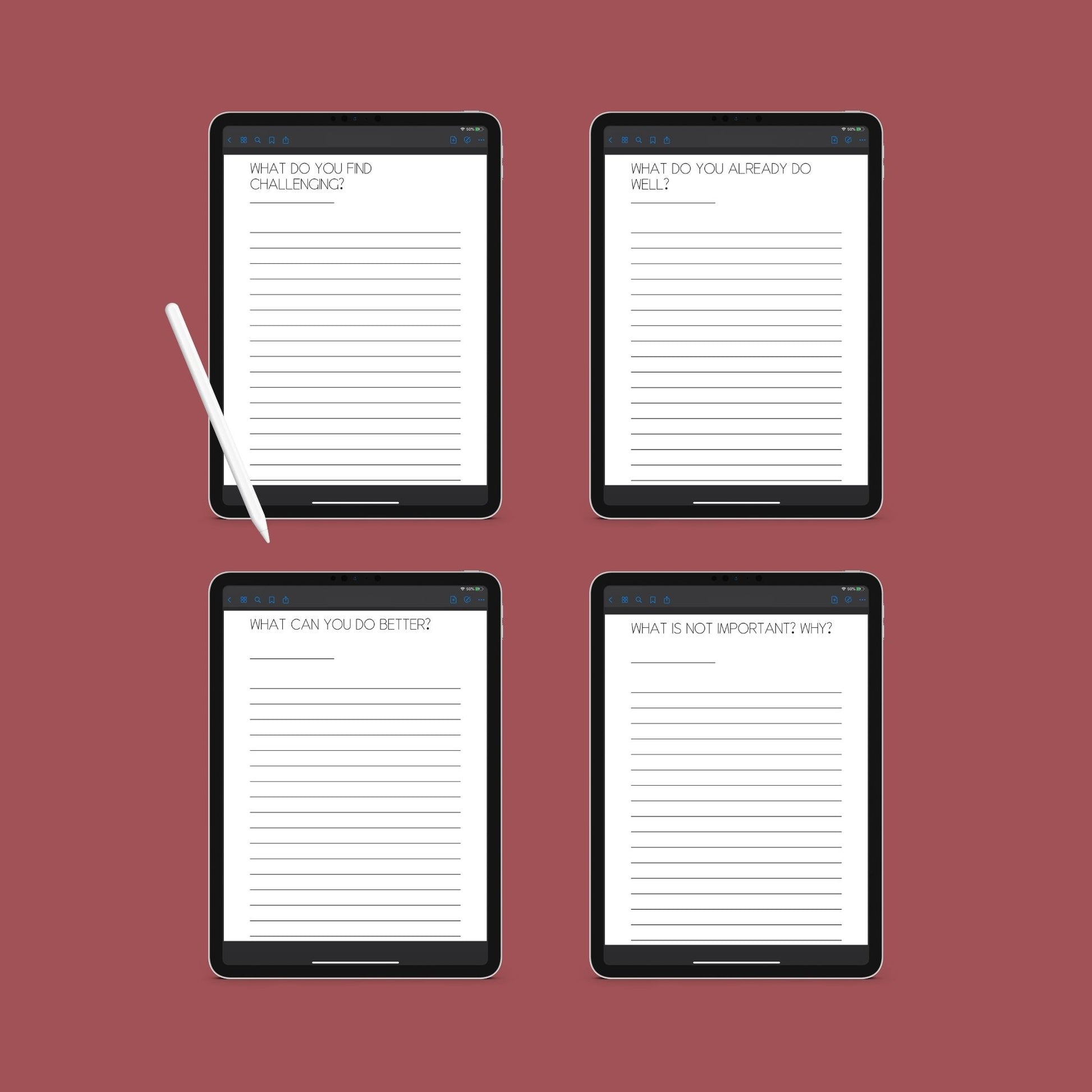 Burnout Journal | Mental Wellness & Self-Care Planner | Digital PDF