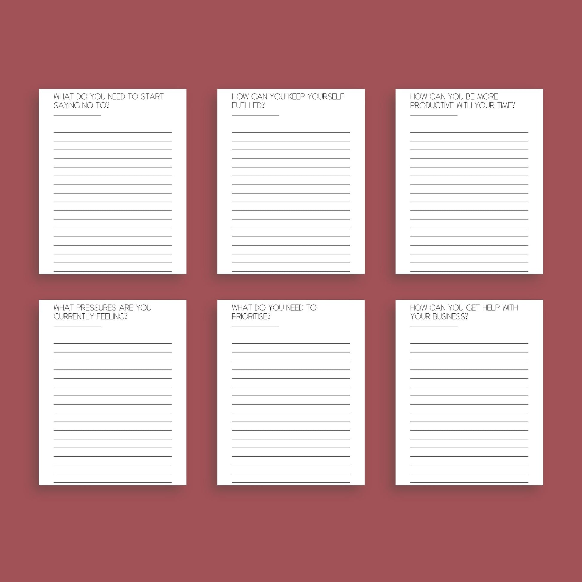 Burnout Journal | Mental Wellness & Self-Care Planner | Digital PDF