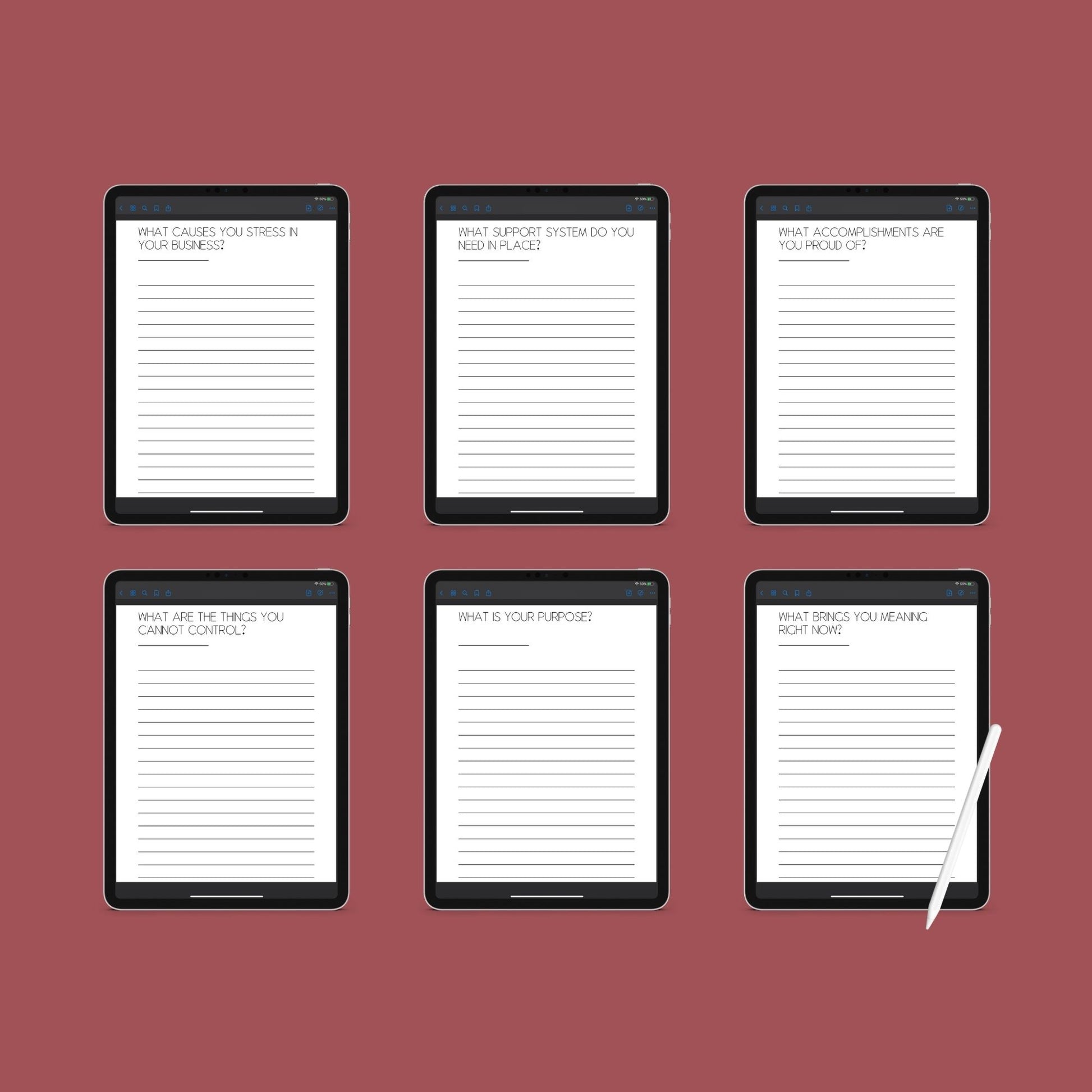Burnout Journal | Mental Wellness & Self-Care Planner | Digital PDF