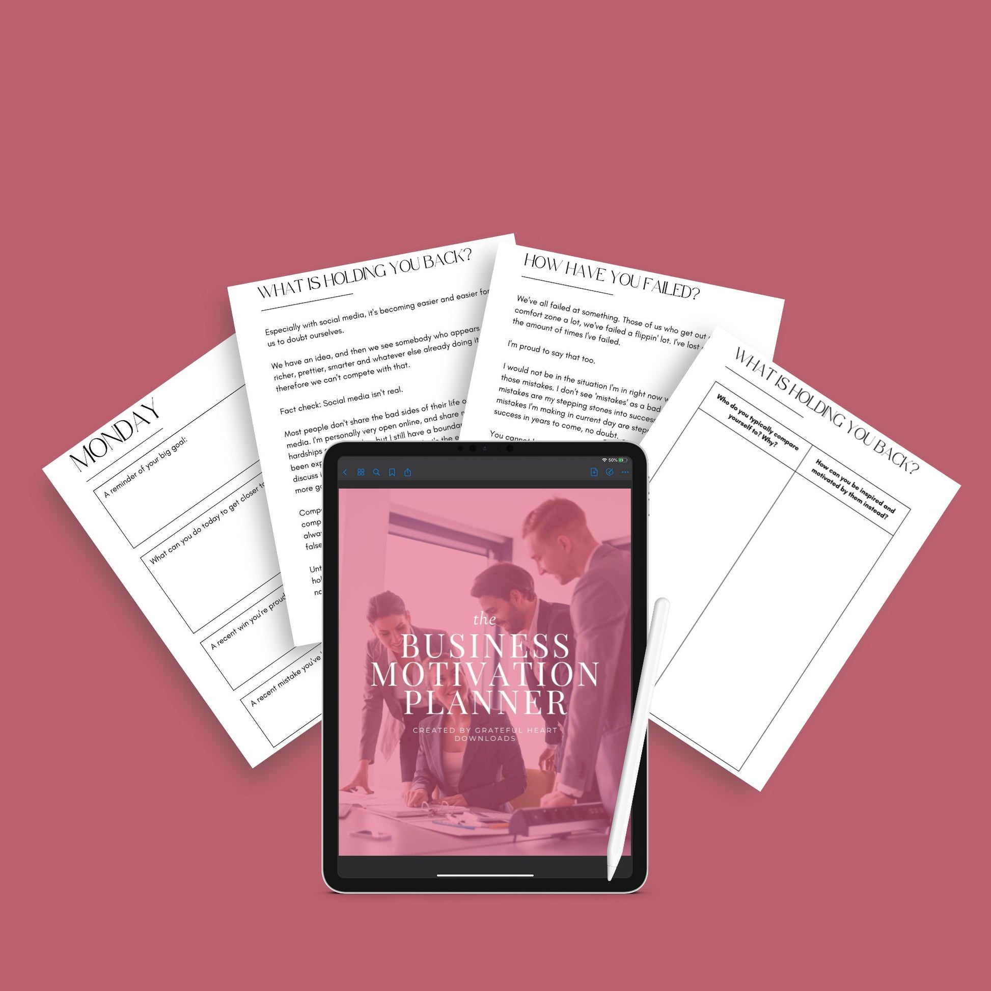 Business Motivation Planner | Goal-Setting & Productivity Journal PDF