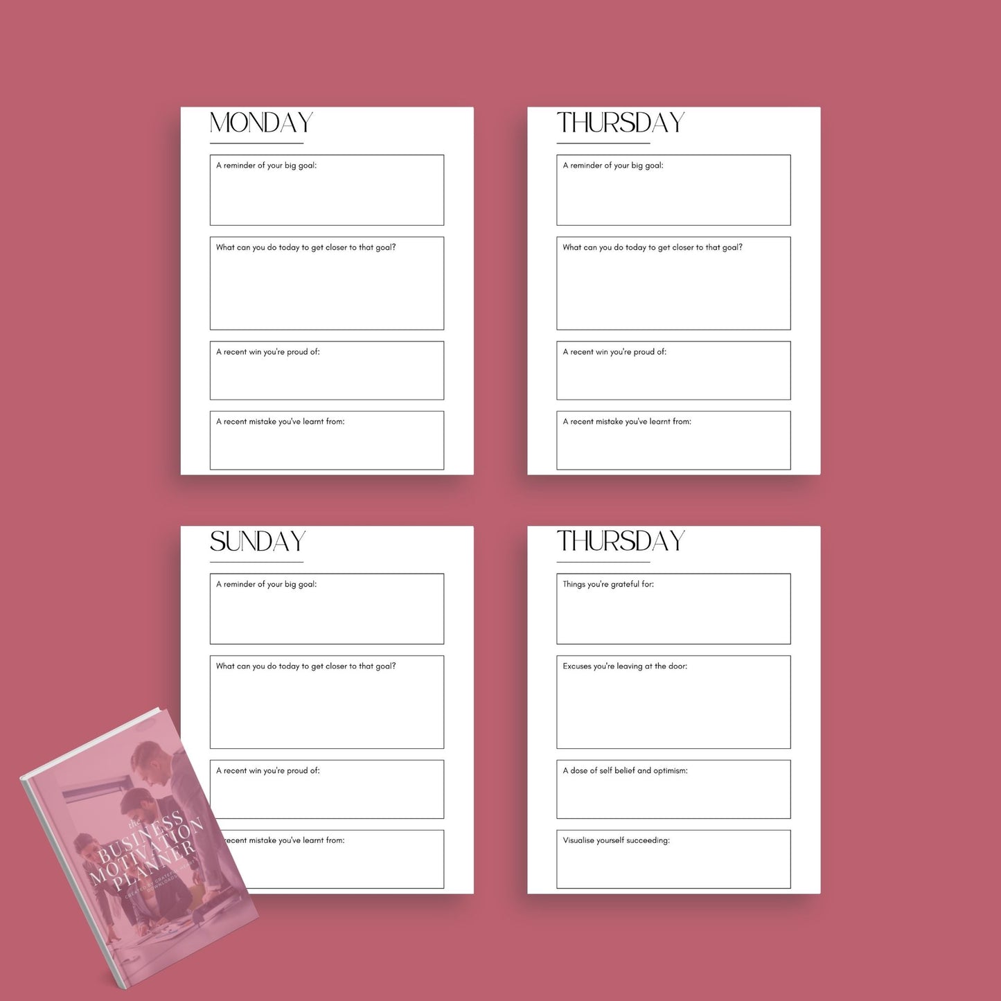 Business Motivation Planner | Goal-Setting & Productivity Journal PDF