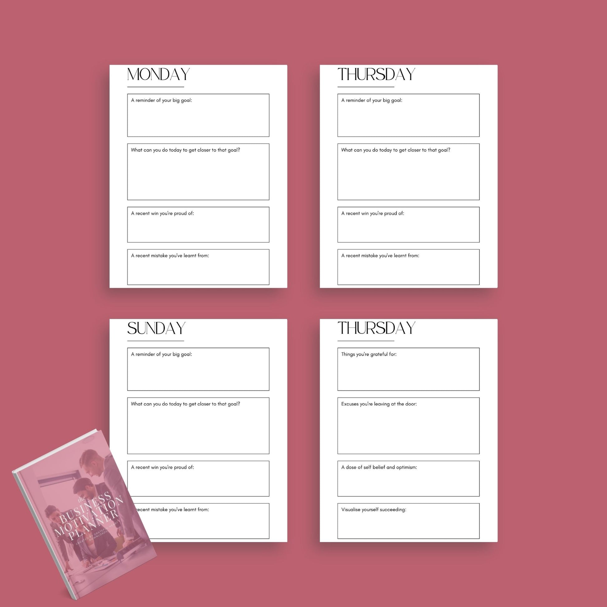 Business Motivation Planner | Goal-Setting & Productivity Journal PDF