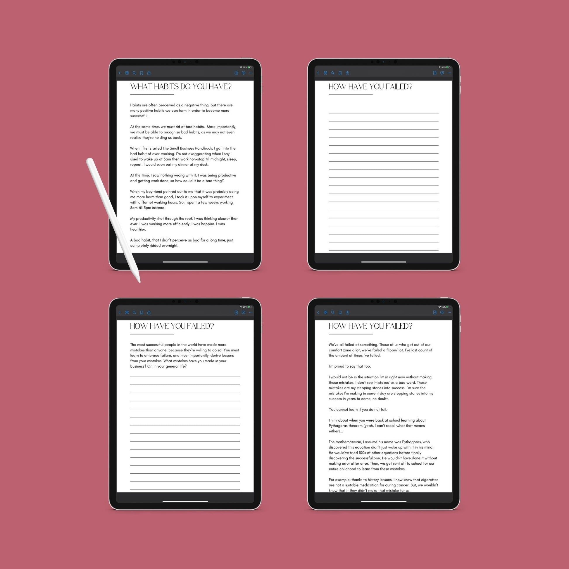 Business Motivation Planner | Goal-Setting & Productivity Journal PDF