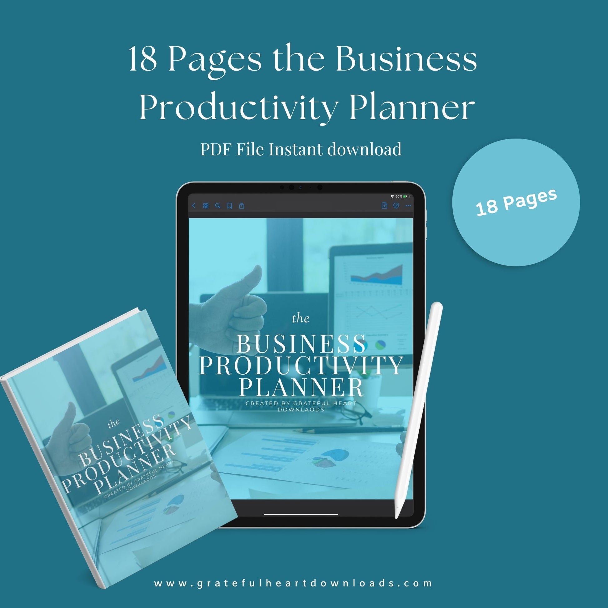 Business Productivity Planner | Task & Goal Organizer | Digital PDF