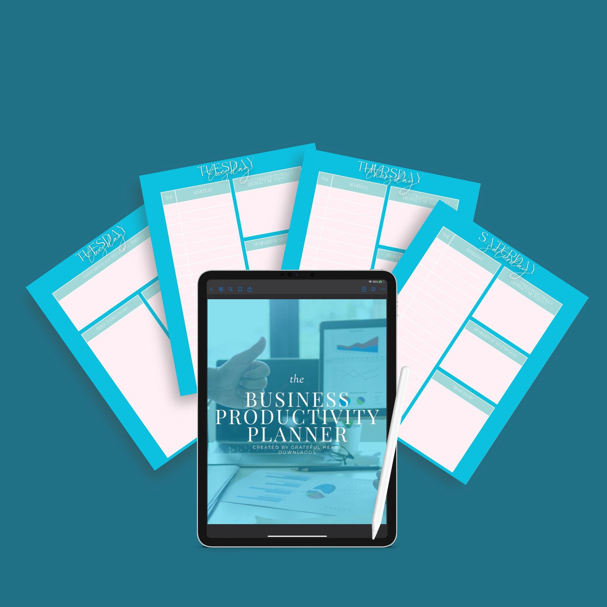 Business Productivity Planner | Task & Goal Organizer | Digital PDF