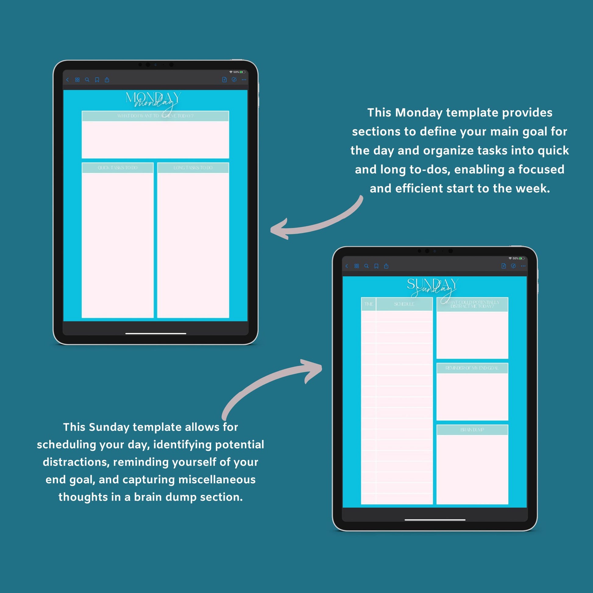 Business Productivity Planner | Task & Goal Organizer | Digital PDF