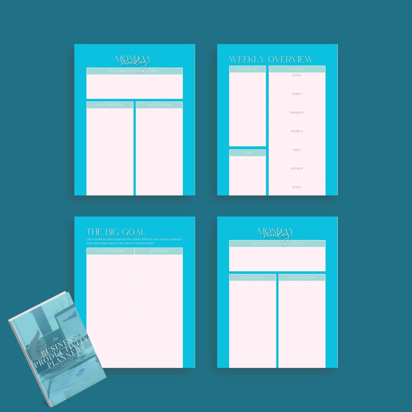 Business Productivity Planner | Task & Goal Organizer | Digital PDF