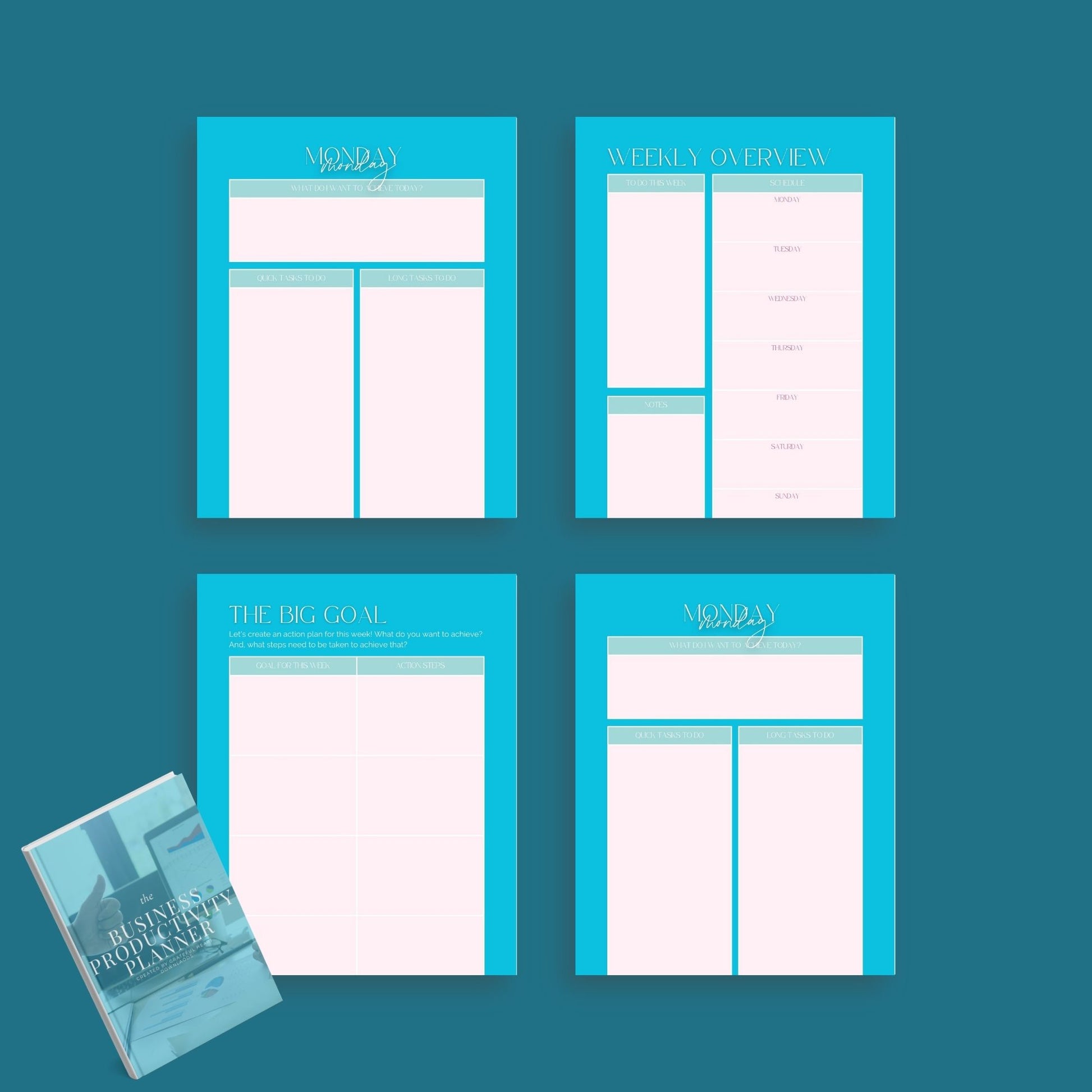 Business Productivity Planner | Task & Goal Organizer | Digital PDF
