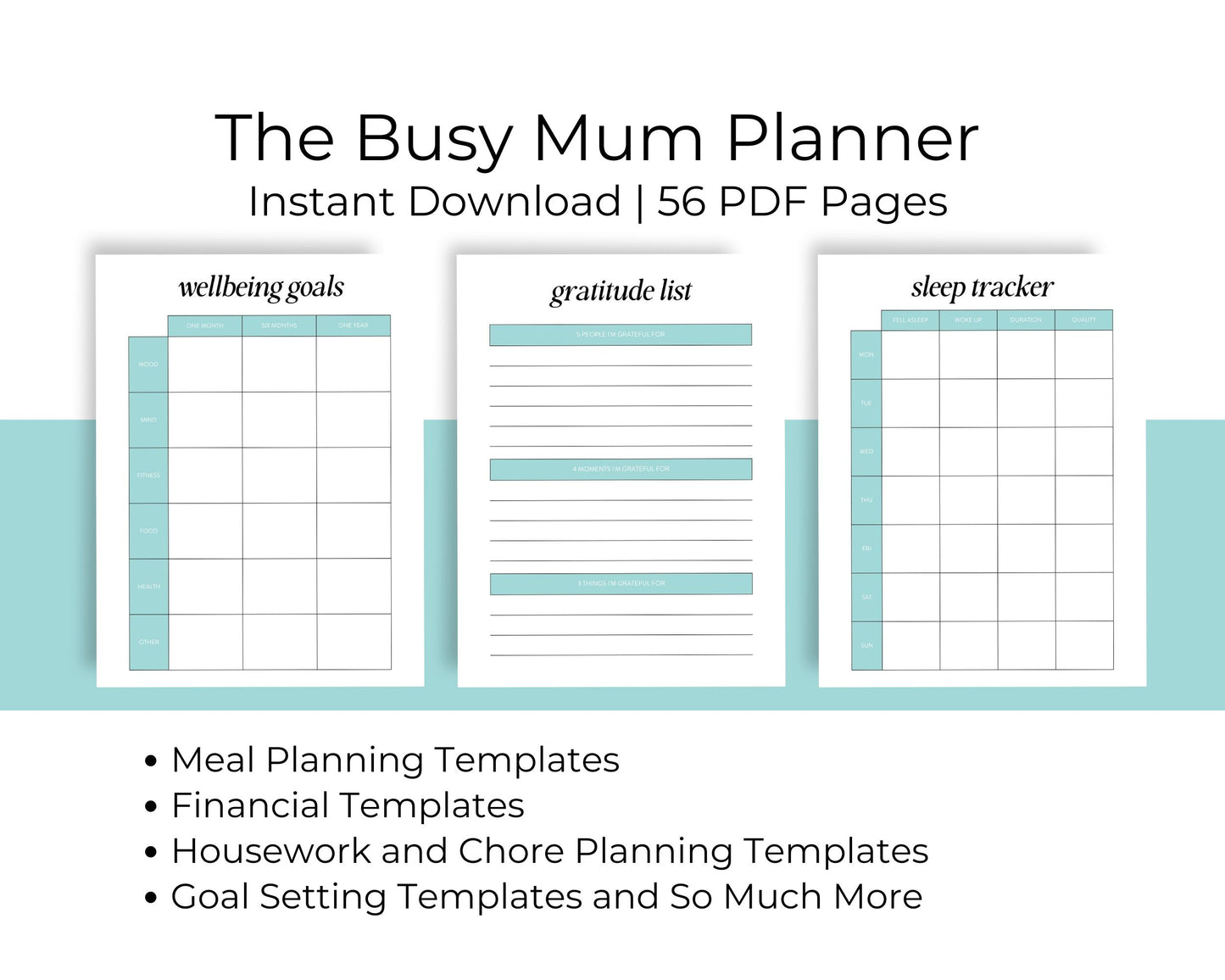 Busy Mum Planner | Printable Life Organizer & Meal Planner | PDF
