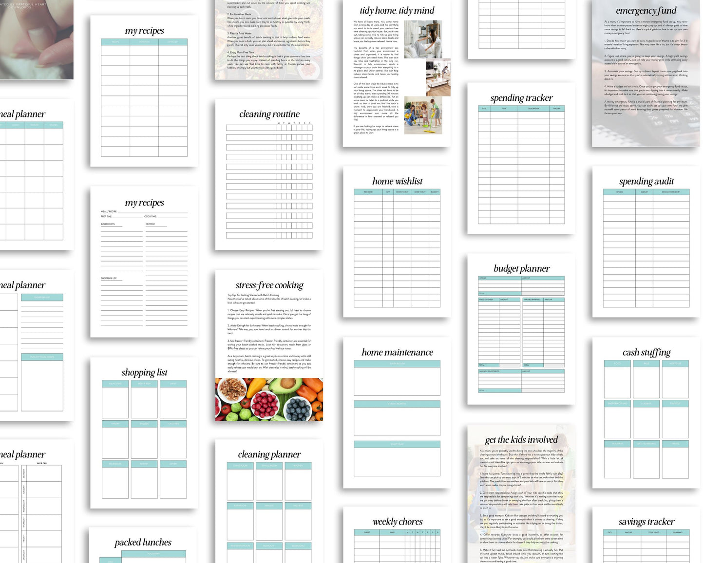 Busy Mum Planner | Printable Life Organizer & Meal Planner | PDF