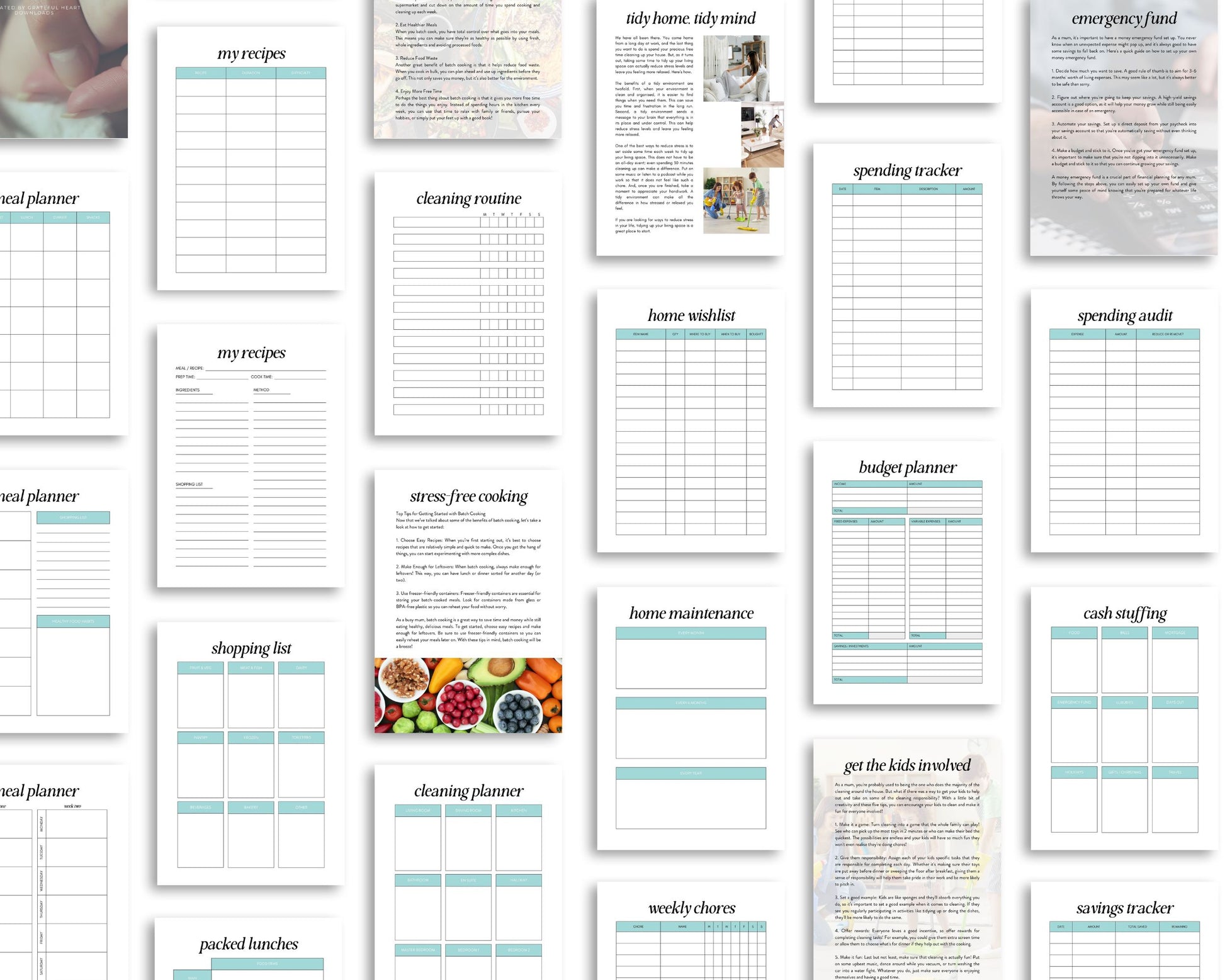 Busy Mum Planner | Printable Life Organizer & Meal Planner | PDF