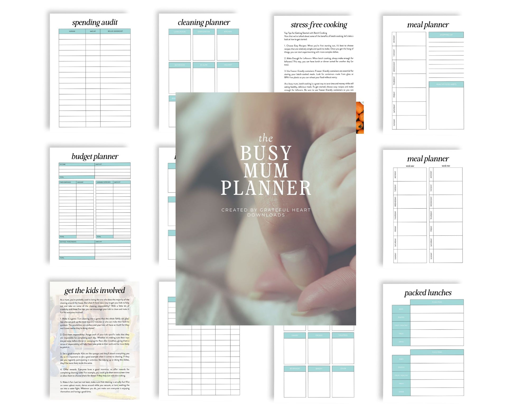Busy Mum Planner | Printable Life Organizer & Meal Planner | PDF