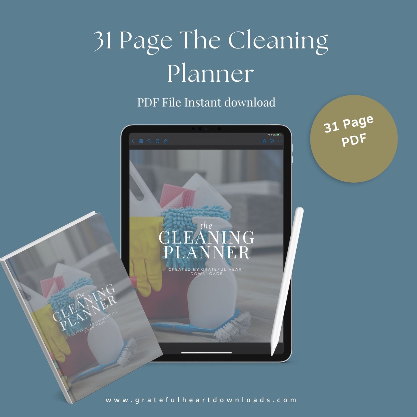 Cleaning Planner | Decluttering & Home Organization Guide | PDF