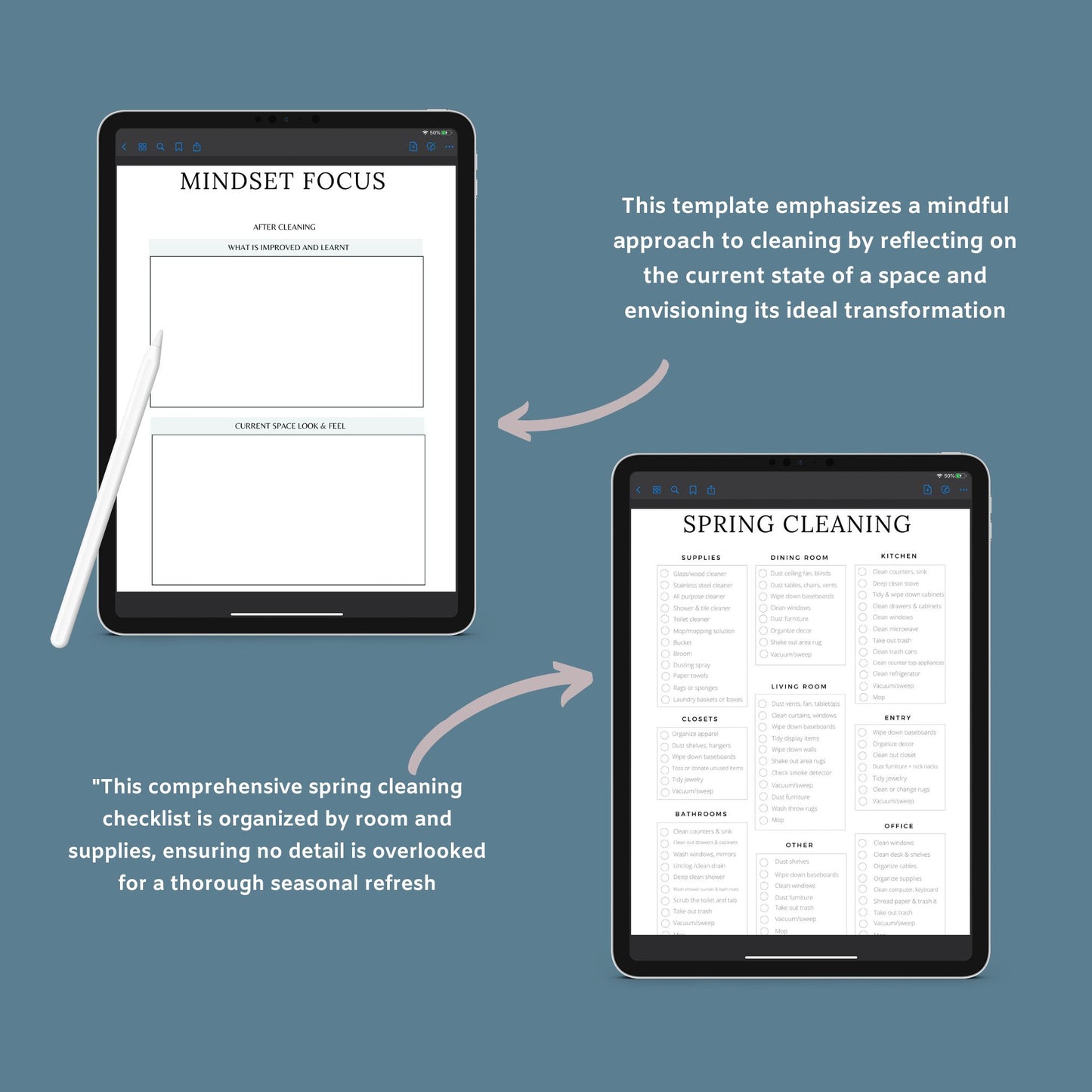 Cleaning Planner | Decluttering & Home Organization Guide | PDF