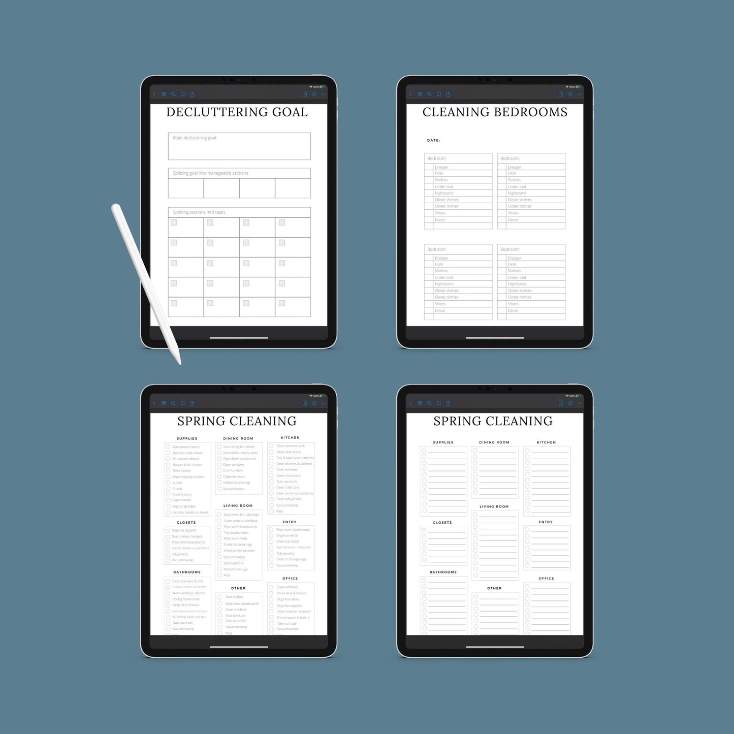 Cleaning Planner | Decluttering & Home Organization Guide | PDF