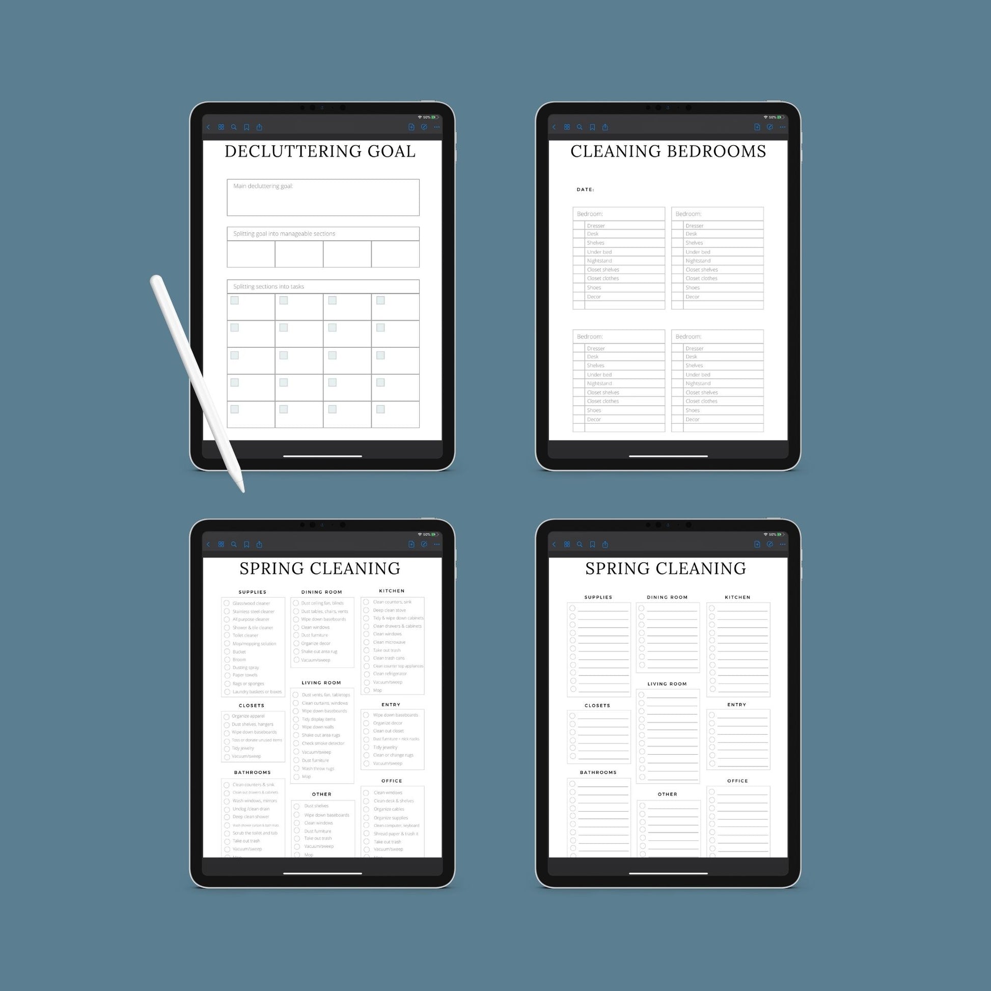 Cleaning Planner | Decluttering & Home Organization Guide | PDF