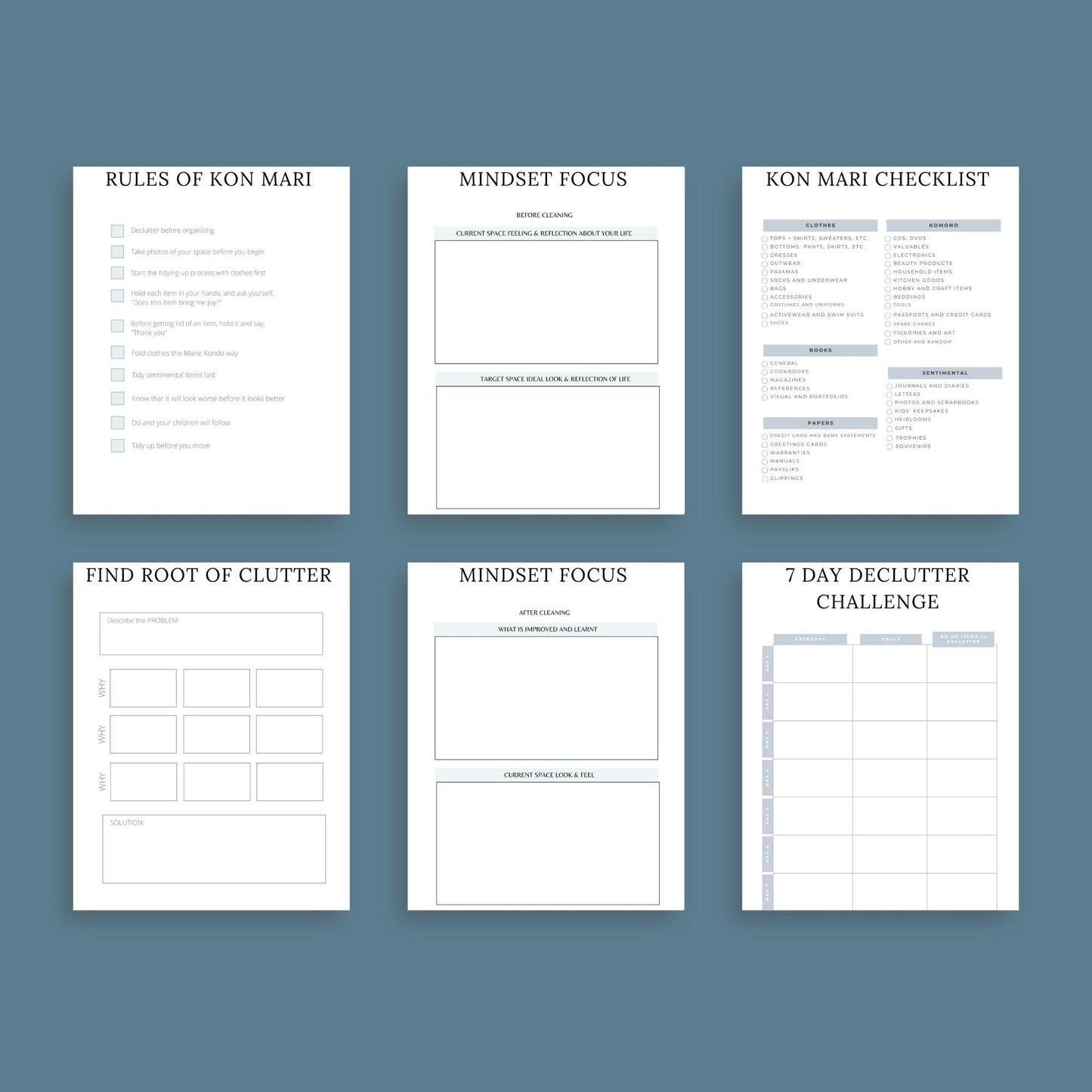Cleaning Planner | Decluttering & Home Organization Guide | PDF