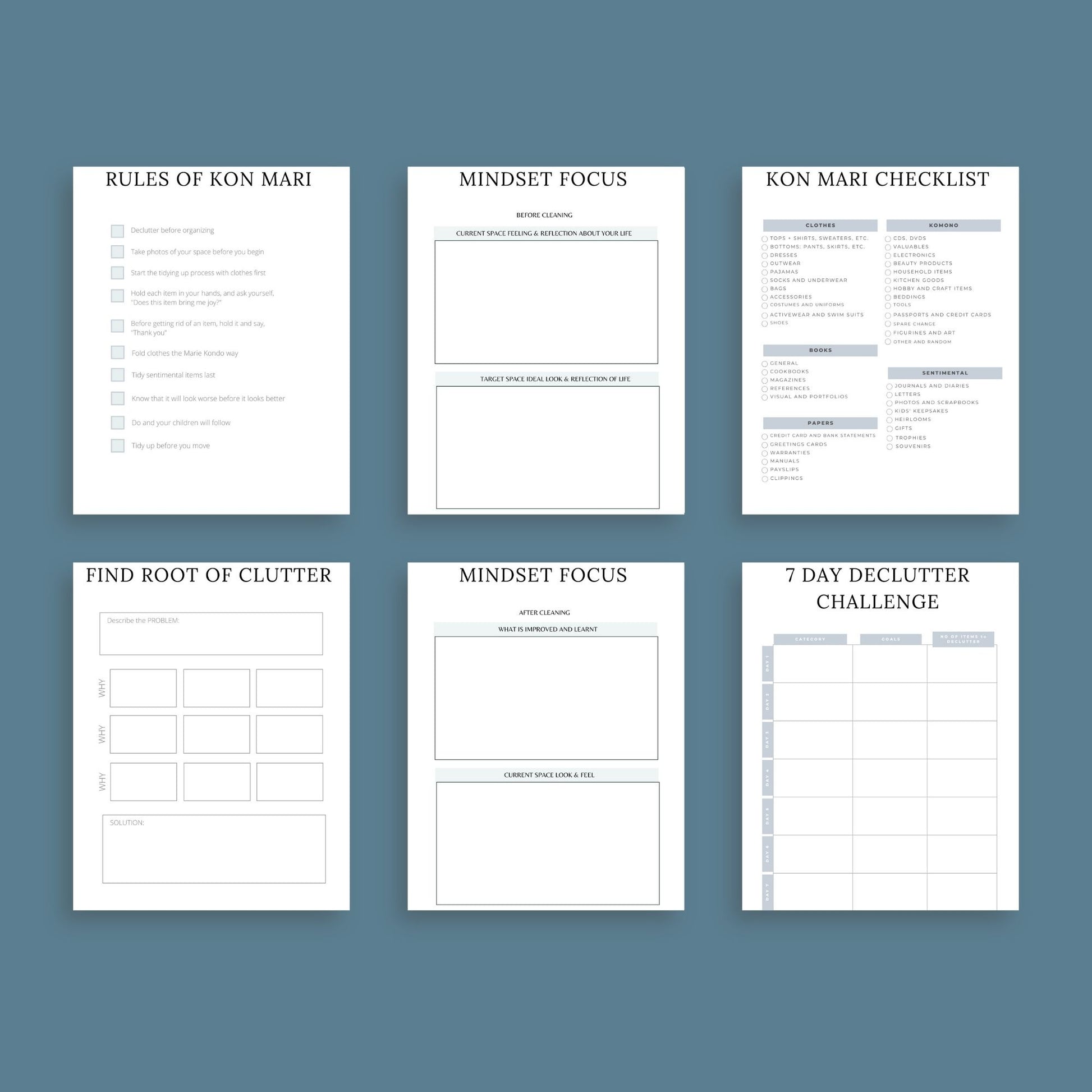 Cleaning Planner | Decluttering & Home Organization Guide | PDF