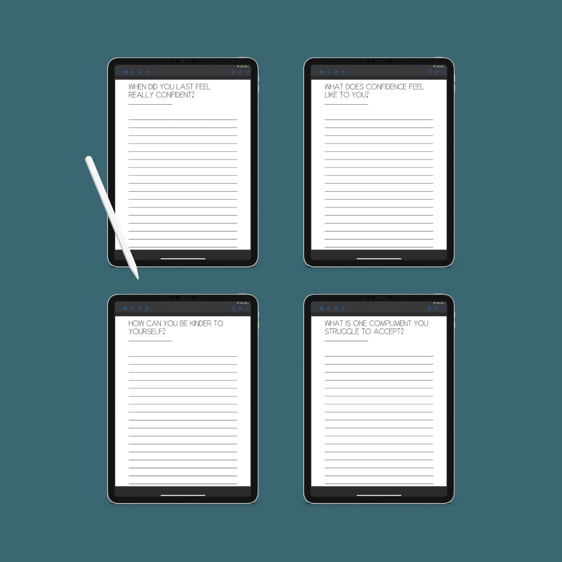 Confidence Journal | Self-Esteem & Mindset Growth Planner | PDF