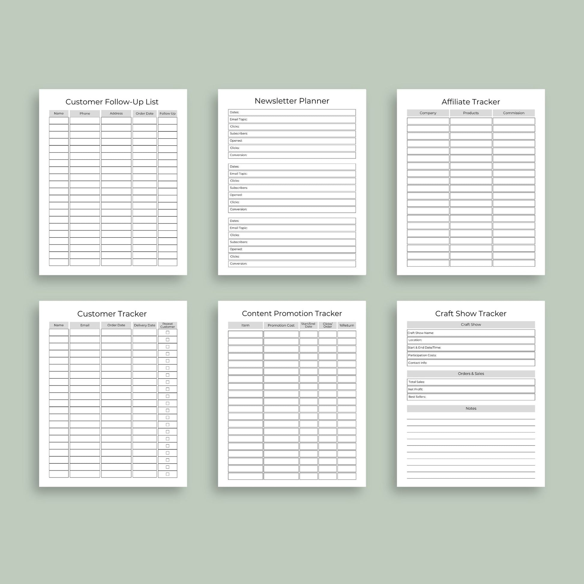 Craft Business Planner | Handmade Business Organizer | Digital PDF