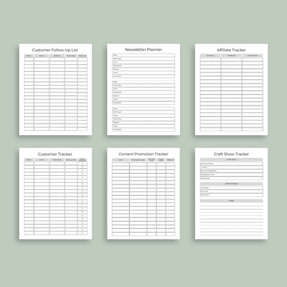 Craft Business Planner | Handmade Business Organizer | Digital PDF