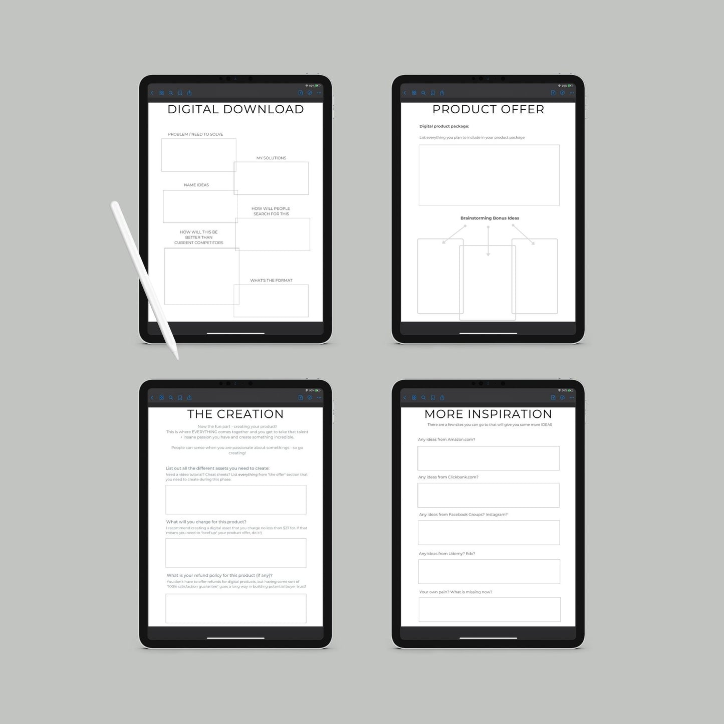 Digital Product Planner | Online Business Strategy Guide | PDF
