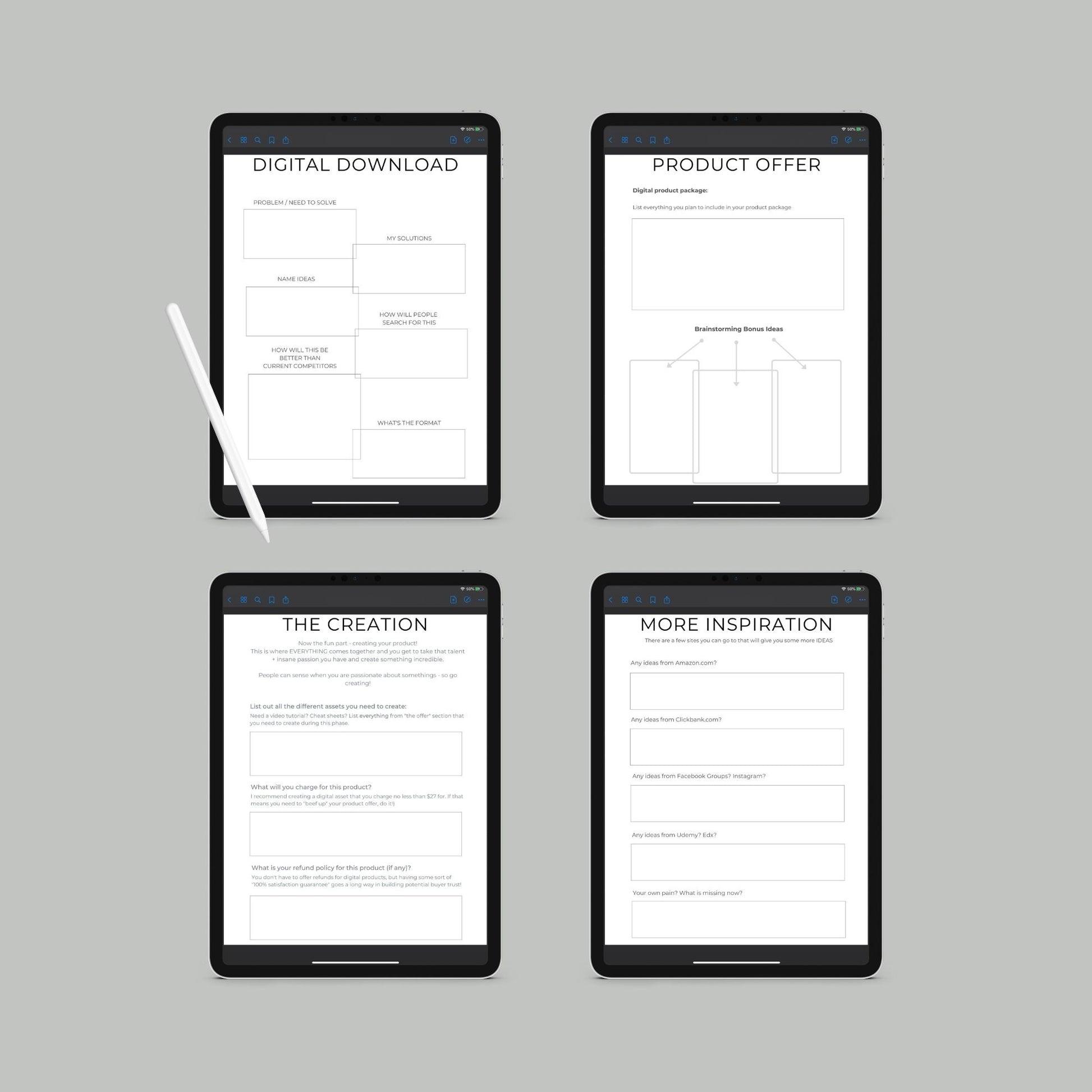 Digital Product Planner | Online Business Strategy Guide | PDF