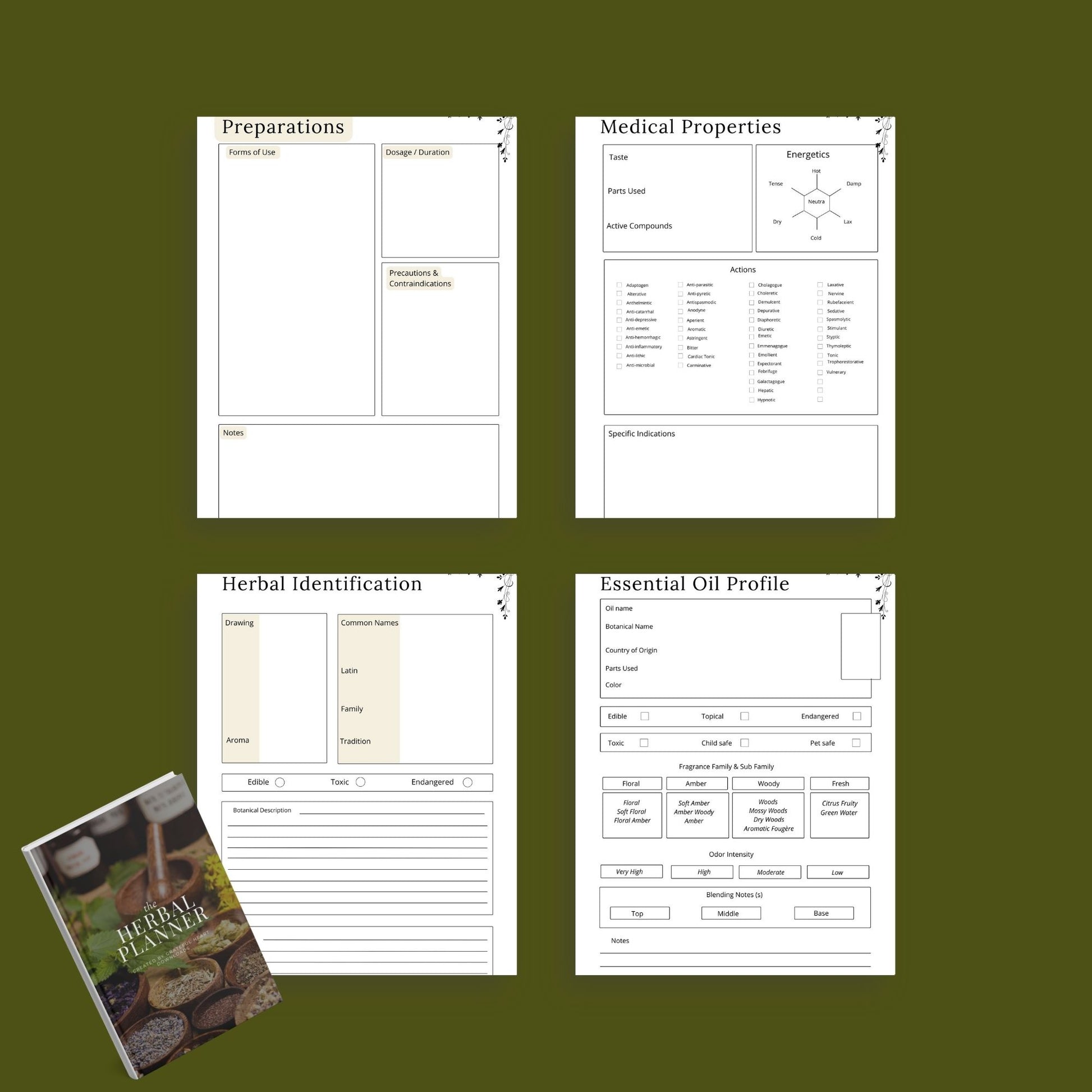Herbal Planner | Herbalism, Essential Oils & Apothecary Guide | PDF