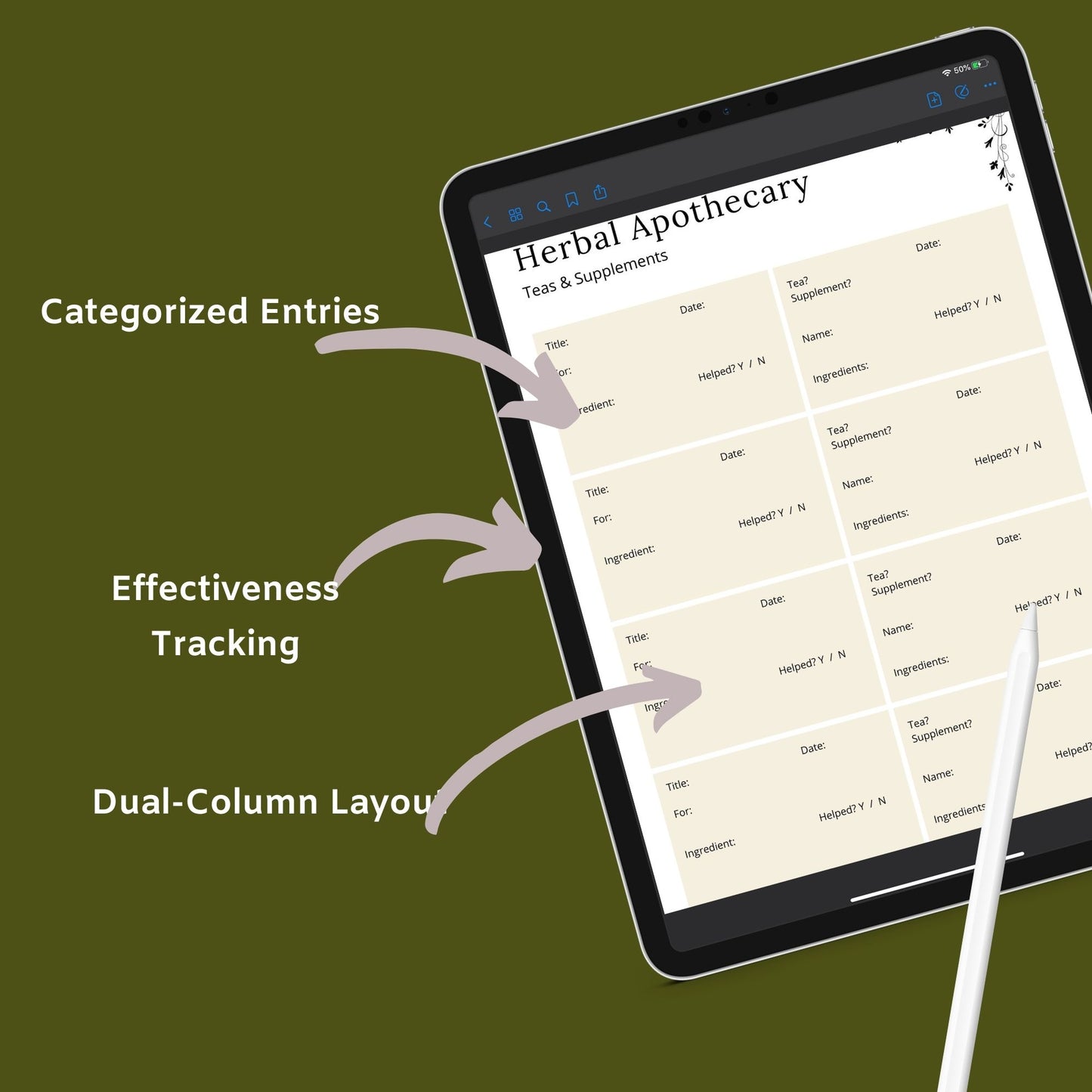 Herbal Planner | Herbalism, Essential Oils & Apothecary Guide | PDF