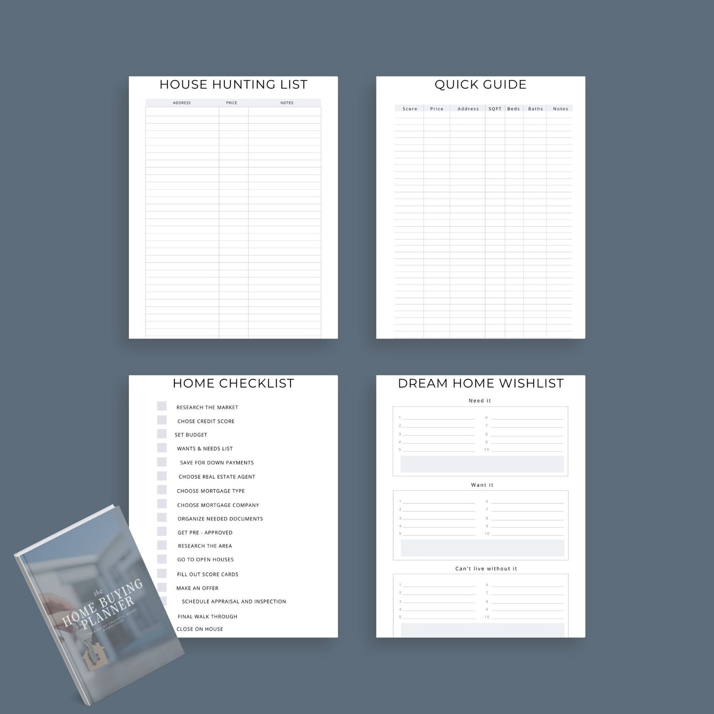 Home Buying Planner | Real Estate Checklist & Budget Guide | PDF