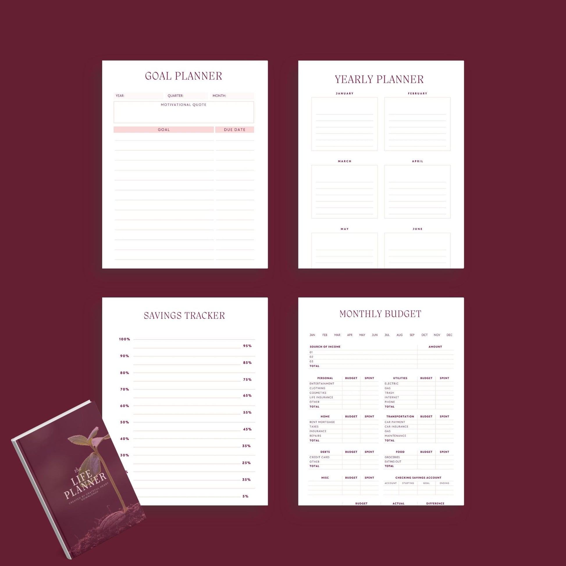 The Life Planner – Ultimate Digital Planner for Goals, Productivity, Budget & Wellness | Printable PDF