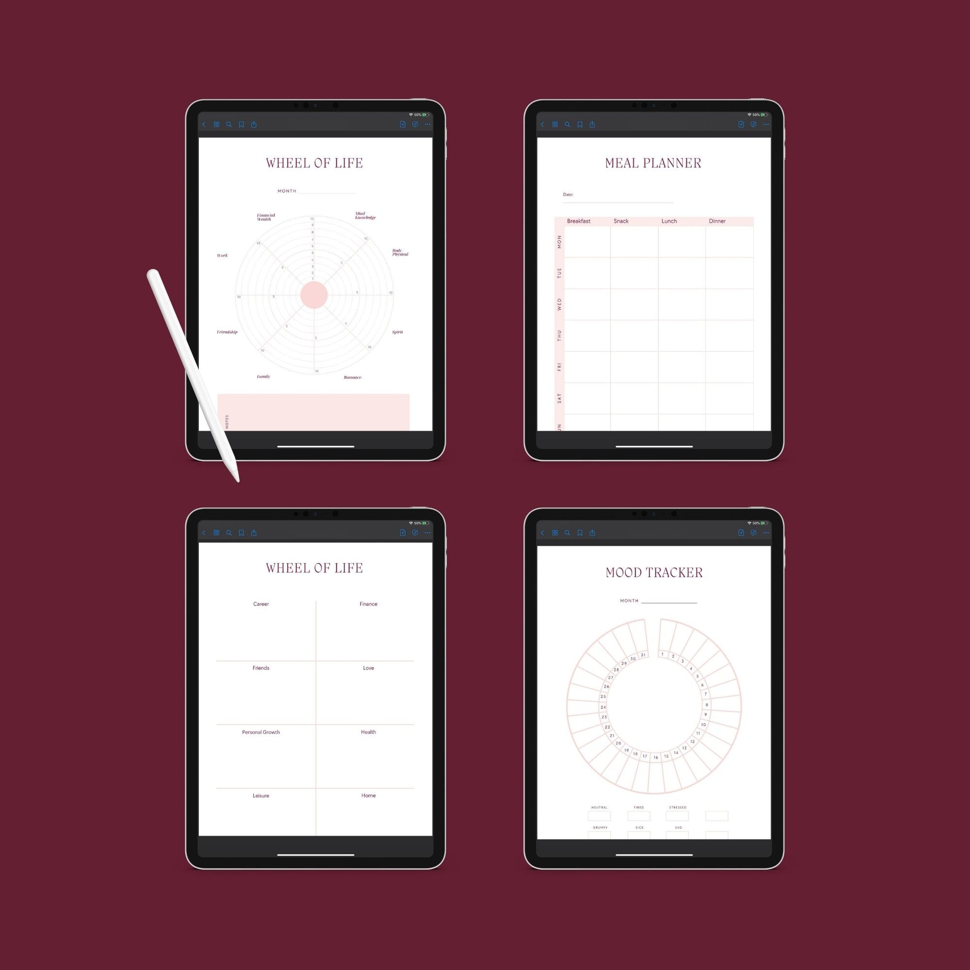 The Life Planner – Ultimate Digital Planner for Goals, Productivity, Budget & Wellness | Printable PDF